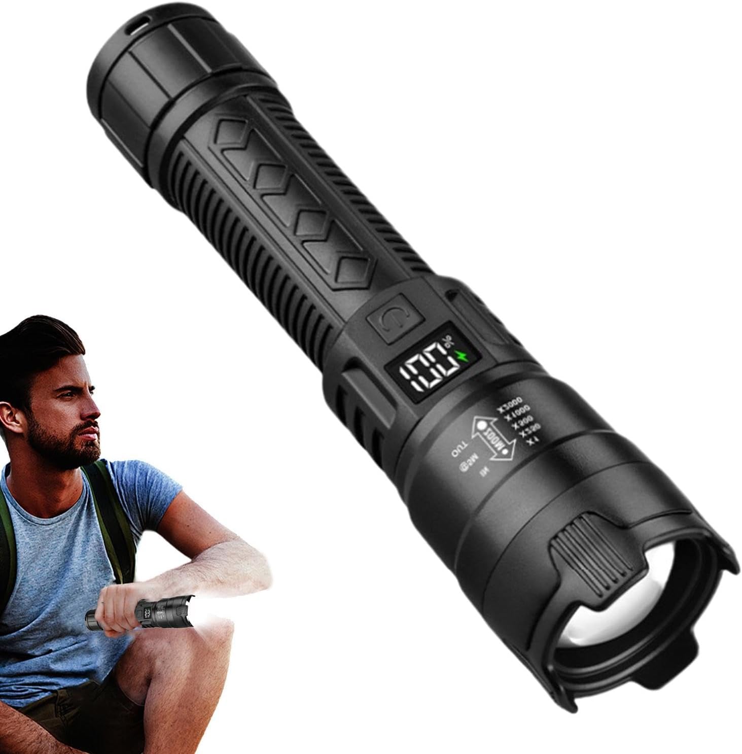 Tactical LED Flashlight 2000LM - Fishing Light recension och pris