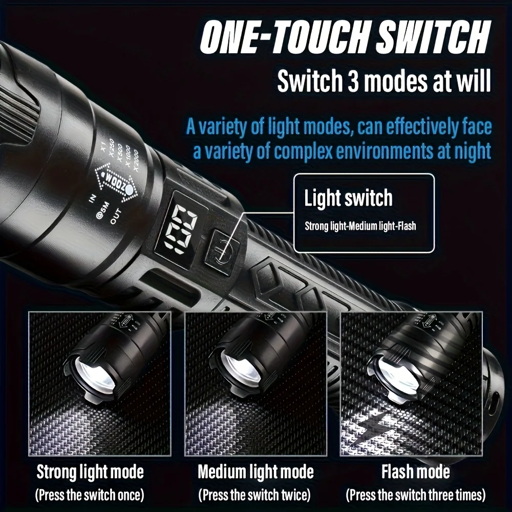 Tactical LED Flashlight 2000LM - Fishing Light recension och pris